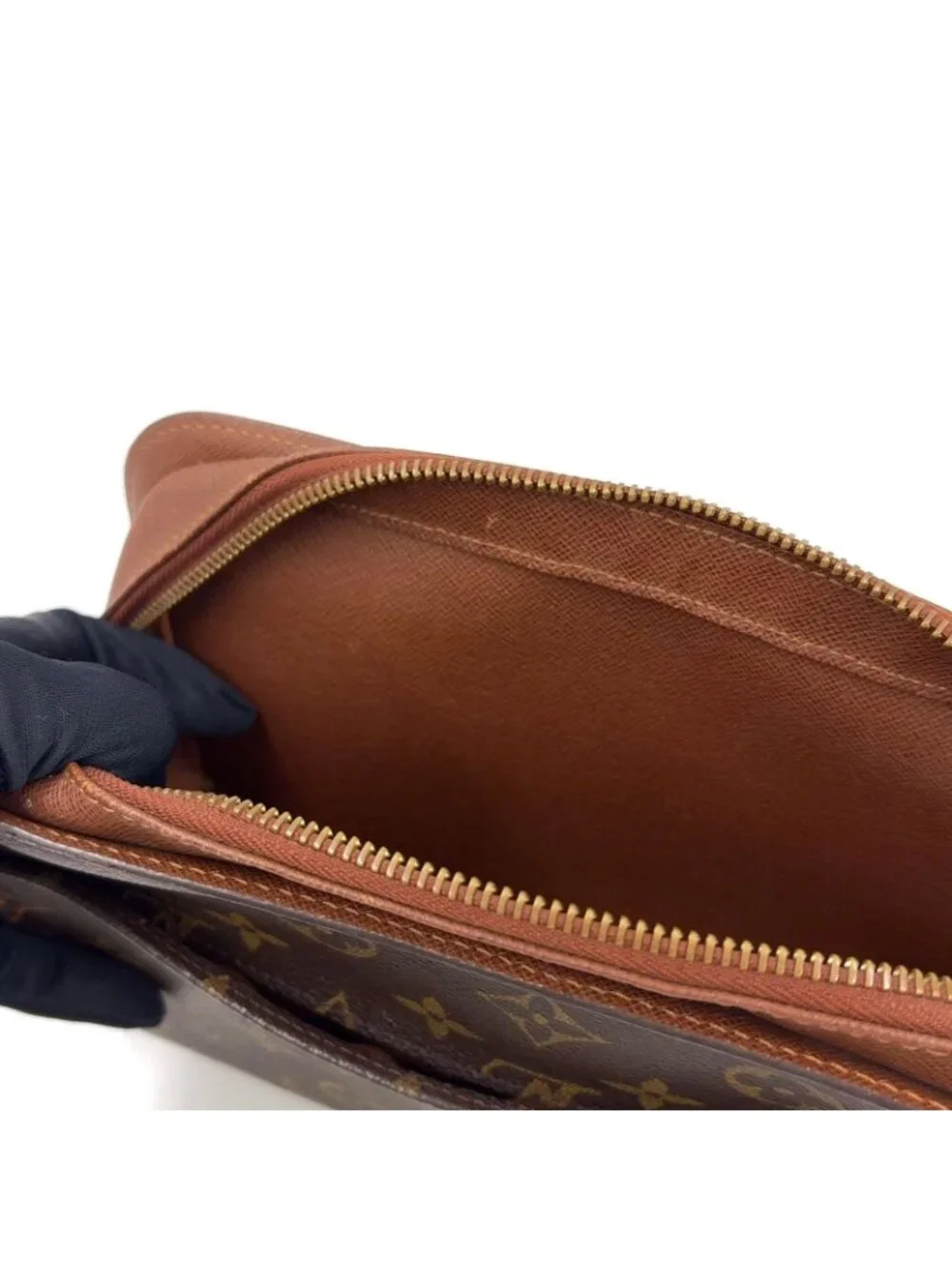 Louis Vuitton Orsay Monogram Leather Brown Light Clutch Gold